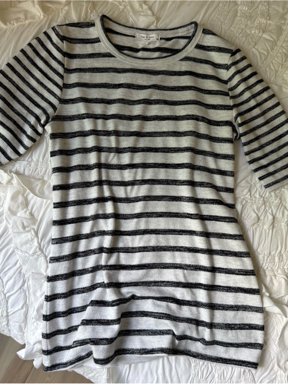 rag & bone Black and White Striped Knit Top. NWOT